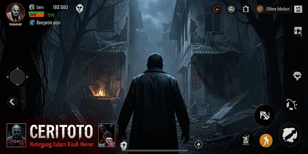 Tampilan gameplay menyeramkan di CERITOTO yang menyajikan adegan mengejutkan.