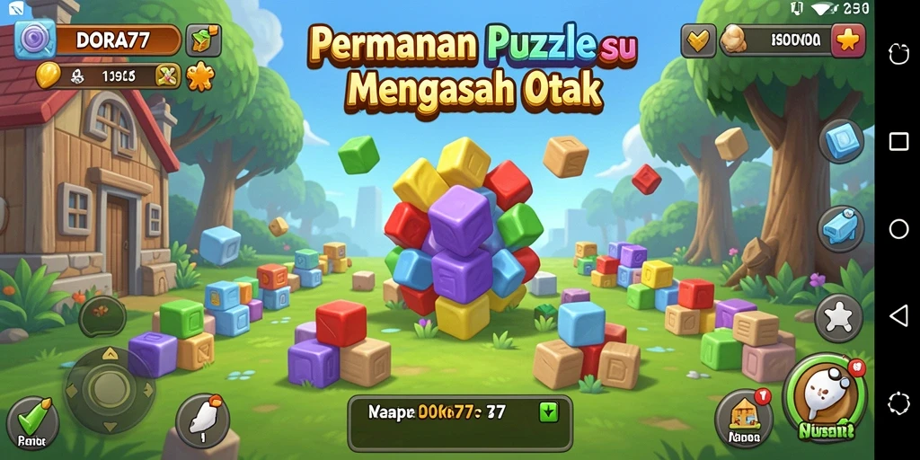 Tampilan gameplay DORA77 dengan berbagai tantangan puzzle yang mengasyikkan.