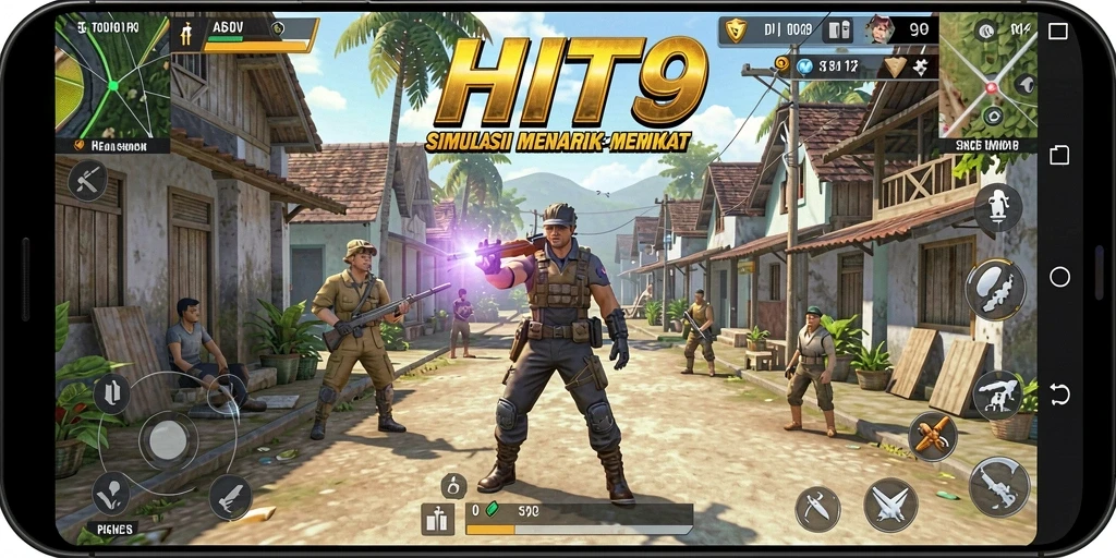 Screenshot gameplay HIT9 menampilkan aksi simulasi yang seru dan dinamis.