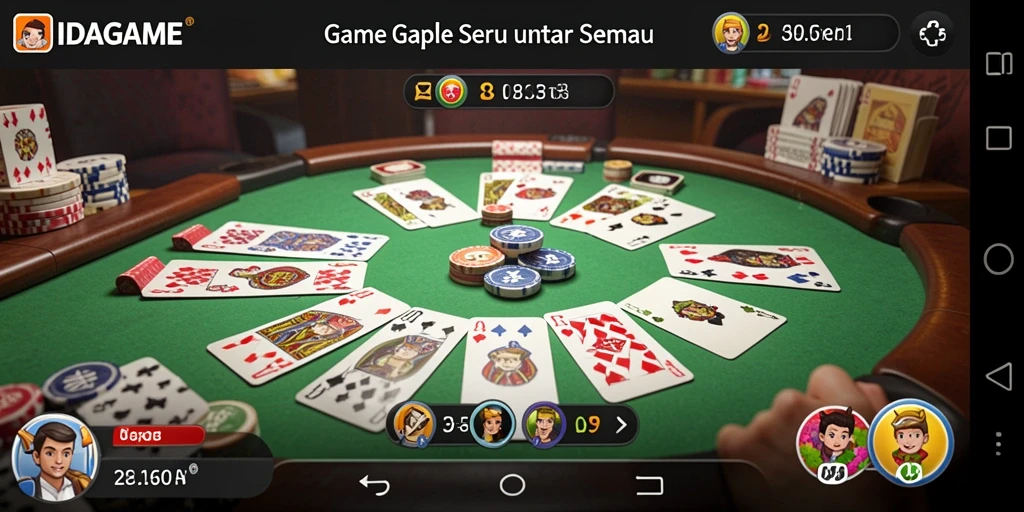 Tampilan gameplay seru dari IDAGAME saat bermain Gaple.