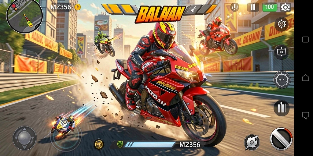Tampilan utama gameplay MZ356 yang seru dan menegangkan.
