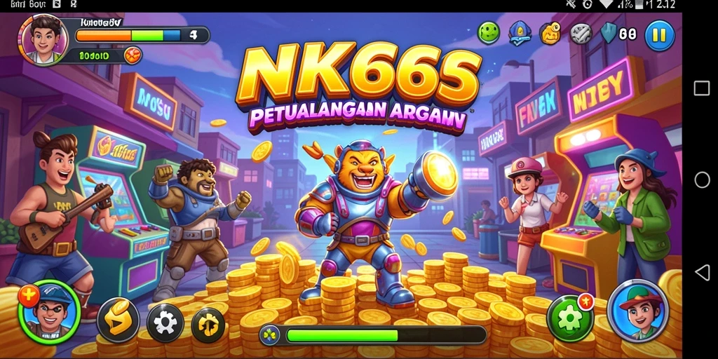 Tampilan aksi seru dalam NK666 dengan gameplay Arcade yang menantang.