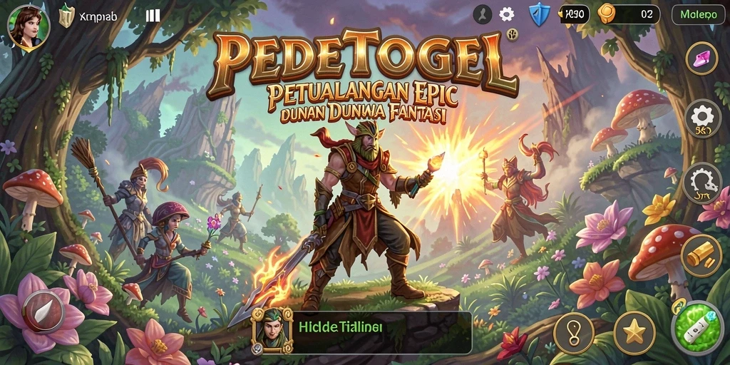 Screenshot gameplay PEDETOGEL menampilkan pertempuran epik dan karakter berkekuatan.