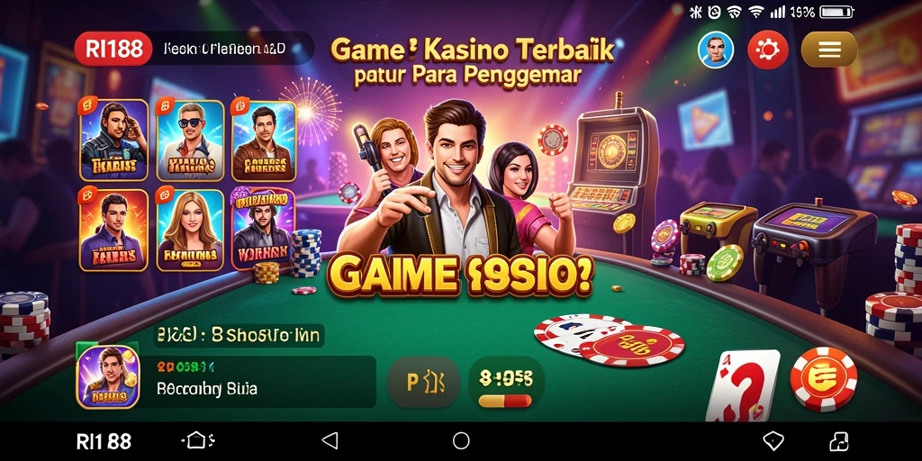 Tampilan gameplay kasino yang menarik dan penuh warna di RI188.
