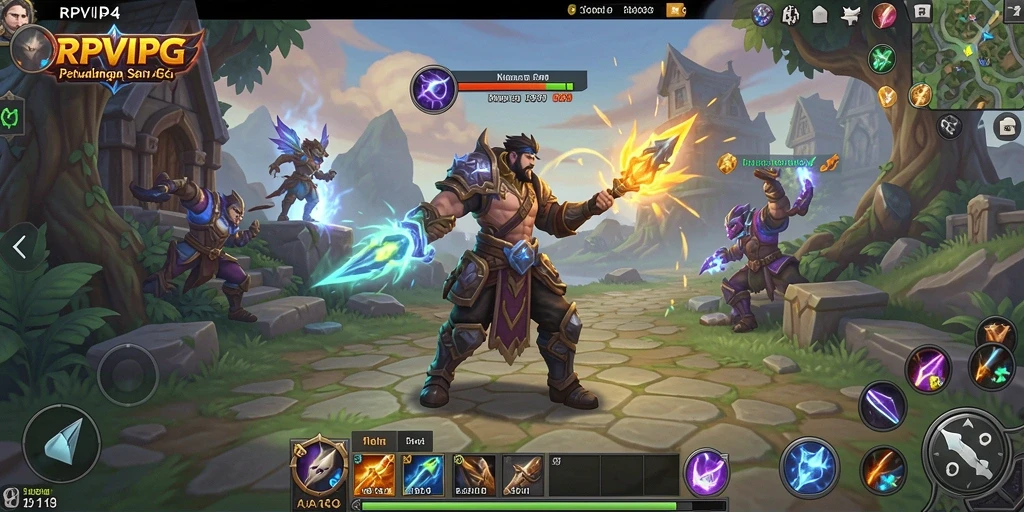 Tampilan aksi seru dalam gameplay ARPG RPVIP4 yang menakjubkan.