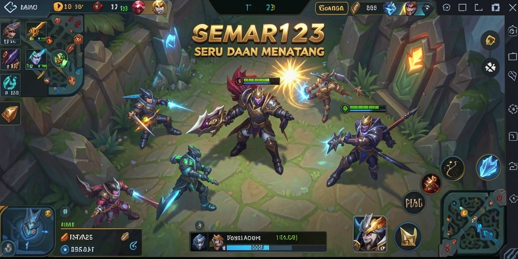 Tampilan seru dan adiktif dari gameplay SEMAR123 MOBA.