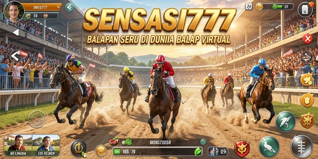 Tampilan gameplay SENSASI777 yang penuh aksi balapan.