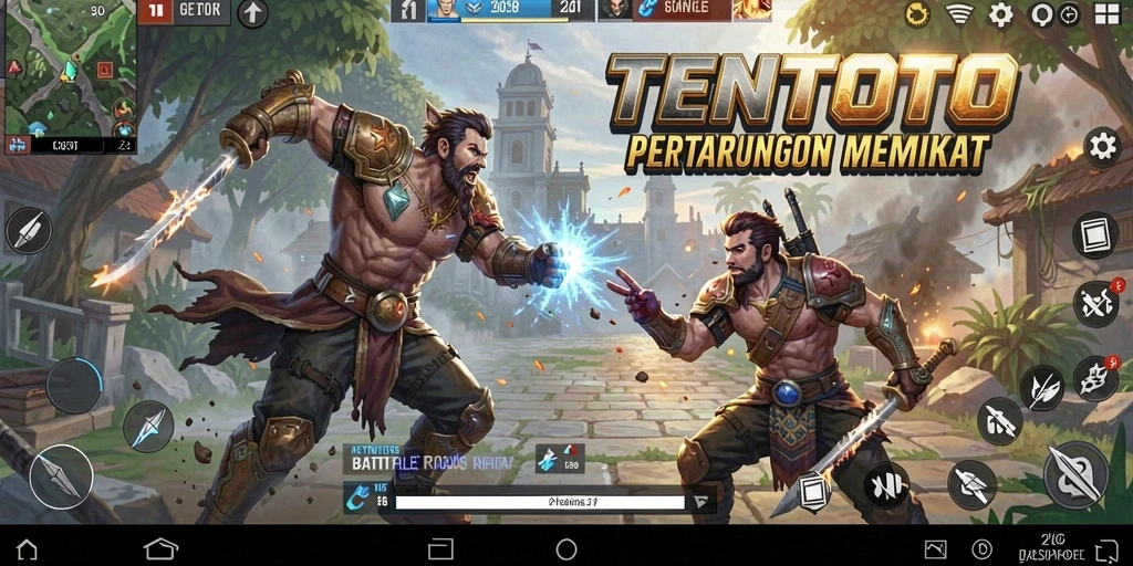 Gameplay menegangkan dari TENTOTO dalam pertarungan Battle Royale.